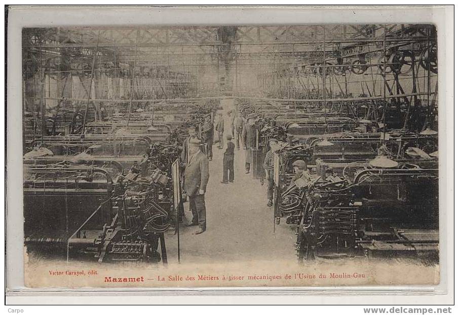 MAZAMET - La Salle Des Métiers A Tisser Mécaniques De L'usine Du Moulin-Gau.(Textile) - Mazamet