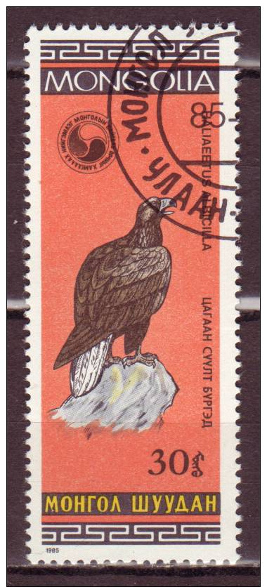 (7255).Mongolie 1985 Y&t N°1355.  Oblitéré/Used. - Aigles & Rapaces Diurnes