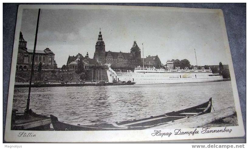 Poland,Germany,Stettin,Port,Harbour,Ships,Tannenberg,Dampfer,vintage Postcard - Pommern