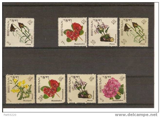 BHOUTAN  1967 / Fleurs / 8 T. N** Sur 9 / N° 101 à 109 Manque 102 !!/ Cote 1994 8.23 €ur - Bhoutan