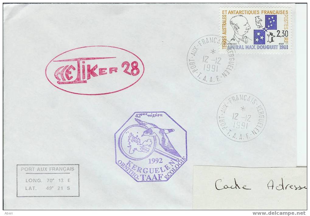 1073 TAAF- HELIKER 28- KERGUELEN - Storia Postale