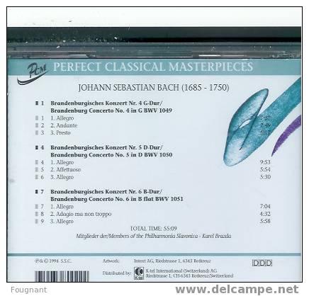 CD:Johann Sebastian BACH:Concertos Brandebourgeois N°4-5-6.Orch.Philarmoniqu E Slavonica. 55min.09. - Classique