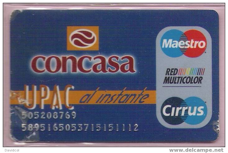 COLOMBIA- 1996- " DEBIT-UPAC " -CONCASA- DEBIT CARD- CARTE BANCAIRE - Tarjetas De Crédito (caducidad Min 10 Años)