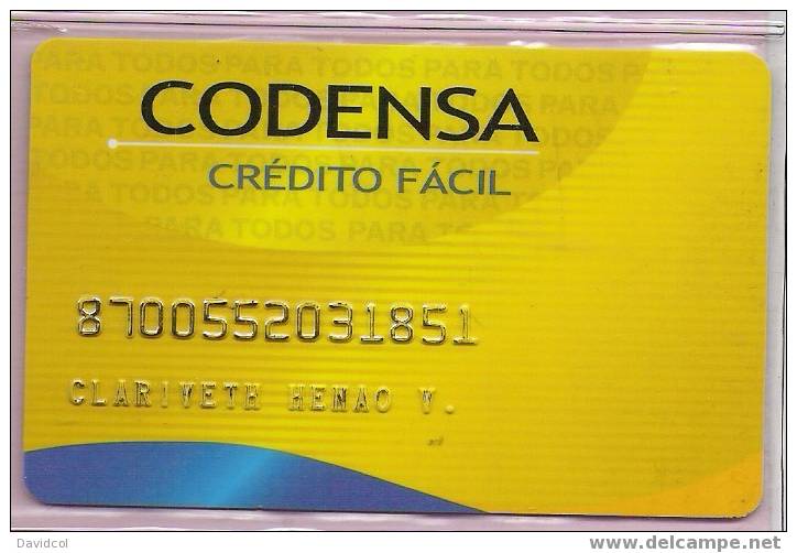 COLOMBIA- 1999 - " CREDIT-CODENSA  " - COLPATRIA - CREDIT CARD - CARTE BANCAIRE - Cartes De Crédit (expiration Min. 10 Ans)