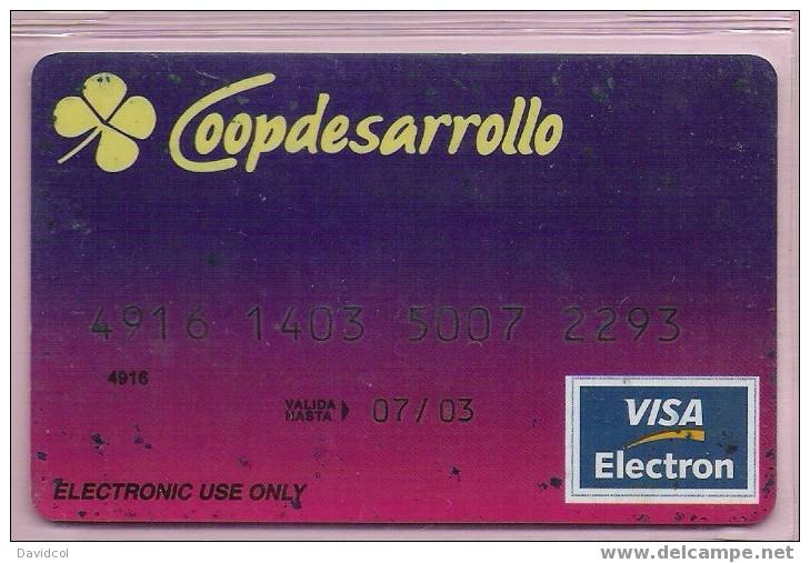 COLOMBIA- 1998 - " DEBIT CARD " - BANCO COOPDESARROLLO - TYPE # 2 -  CARTE BANCAIRE - Geldkarten (Ablauf Min. 10 Jahre)