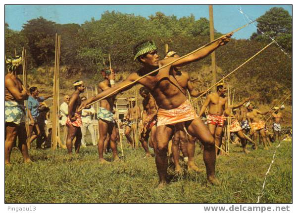 Lanceurs Javelots Yvert Aérien 124 Oblitération  Papeete RP Guitare Tahiti Joie De Vivre - French Polynesia