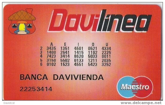 COLOMBIA- 1999 - " DAVILINEA " - BANCO DAVIVIENDA - DEBIT  CARD - TYPE # 3- CARTE BANCAIRE - Geldkarten (Ablauf Min. 10 Jahre)