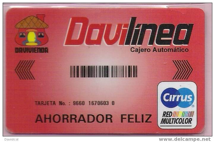 COLOMBIA- 1999 - " DAVILINEA " - BANCO DAVIVIENDA - DEBIT  CARD - TYPE # 6- CARTE BANCAIRE - Tarjetas De Crédito (caducidad Min 10 Años)