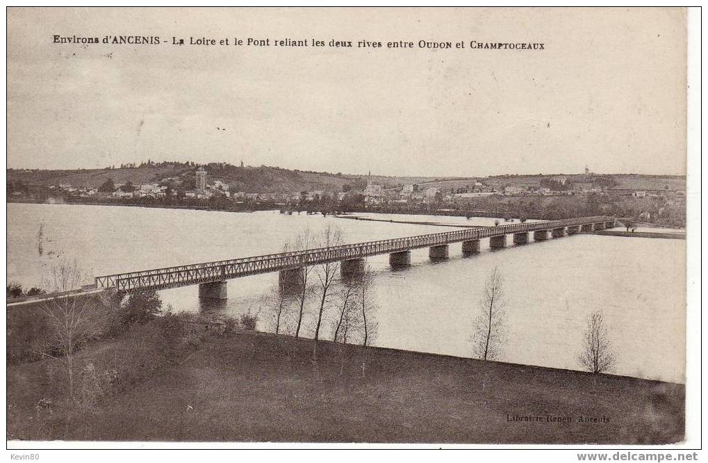 44 ANCENIS Environs La Loire Et Le Pont Reliant Les Deux Rives Entre Oudon Et Champtoceaux - Ancenis