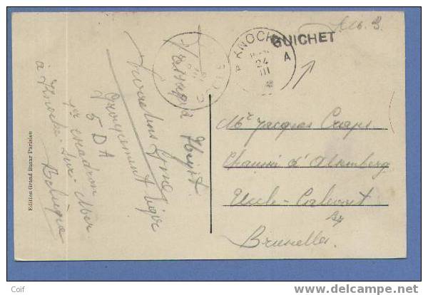 Kaart "HEYST" Verzonden Met Stempel KNOCKE Met Stempel GUICHET - Fortune Cancels (1919)