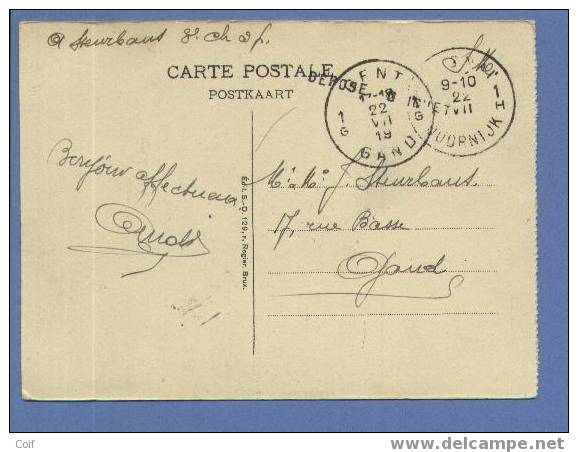 Kaart  Verzonden Met Stempel TOURNAI Met Stempel DEPOSE AU GUICHET - Fortune Cancels (1919)