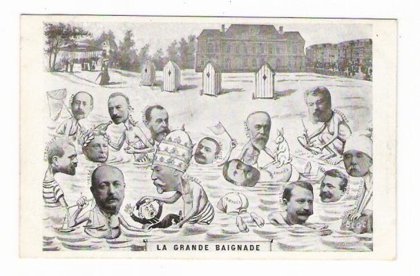 LA GRANDE BAIGNADE : COMBES / PELLETAN / ANDRE / DELCASSE / DOUMERGUE / ROUVIER / CLEMENCEAU / JAURÈS / VALLE - Satiriques