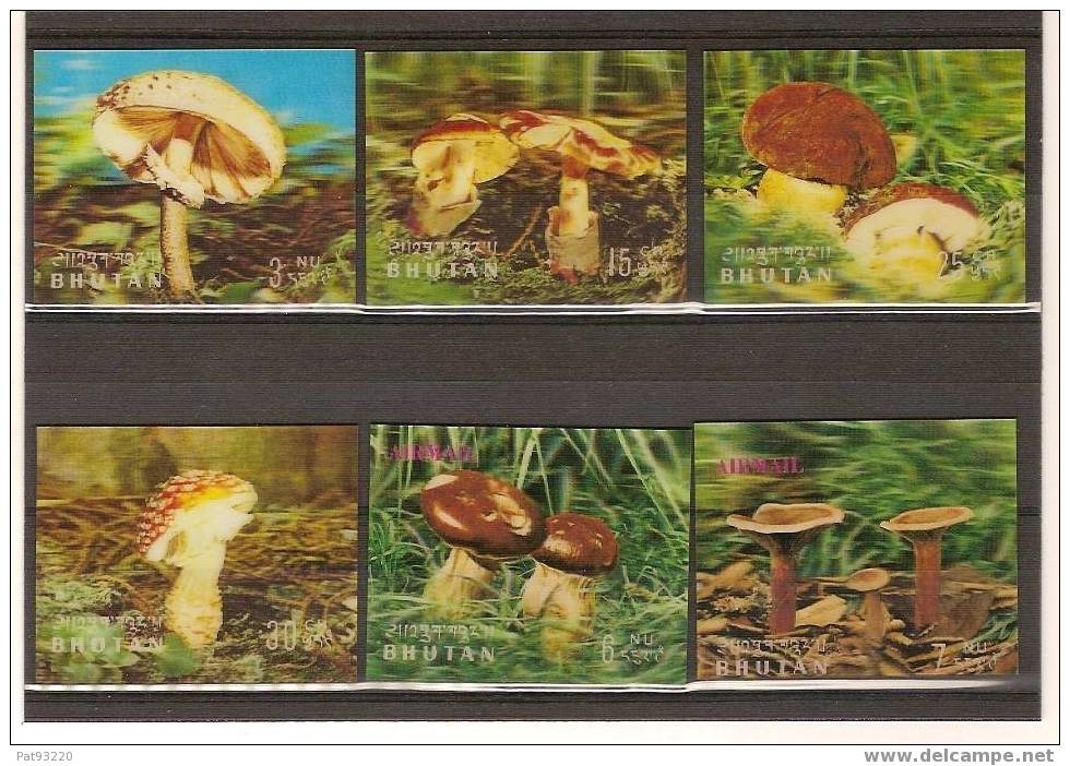 BHOUTAN 1973/ CHAMPIGNONS/MUSHROOMS/3 Dimensions P.  423 à 426 Et Air Mail N° 131 Et 132 Neufs Non Dentelés - Bhoutan