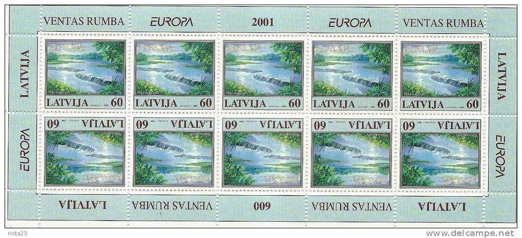 Latvia-  EUROPA  -2001y -MINT-full Mini Sheet 10 Pieces - MNH - 2001