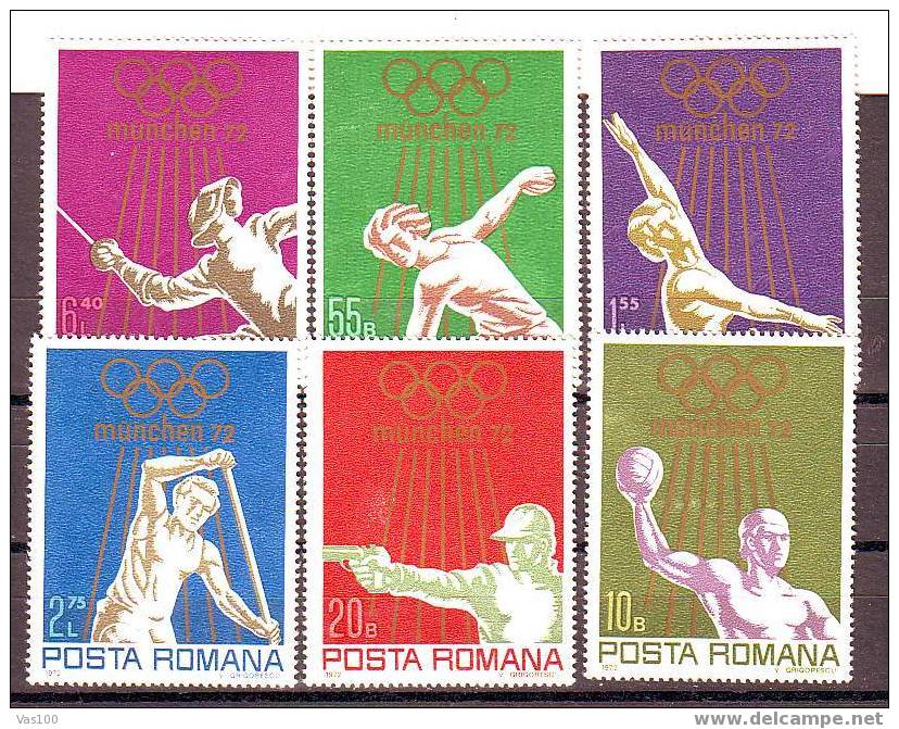 Germany 1972 Olympic Games Munchen ** Mi 3035/40, MNH,OG. - Ungebraucht