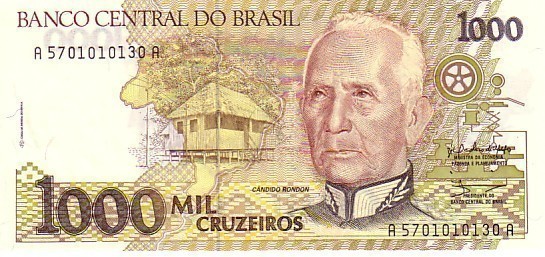 BRESIL  1 000 Cruzeiros   Non Daté (1990)   Pick 231b     ***** BILLET  NEUF ***** - Brésil