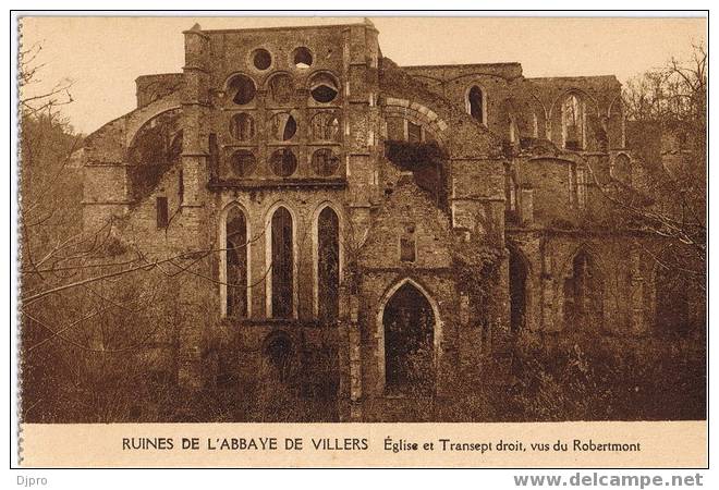 Ruines De L´abbaye De Villers    Eglise  Et Transept Droit Vus Du Robertmont - Villers-la-Ville