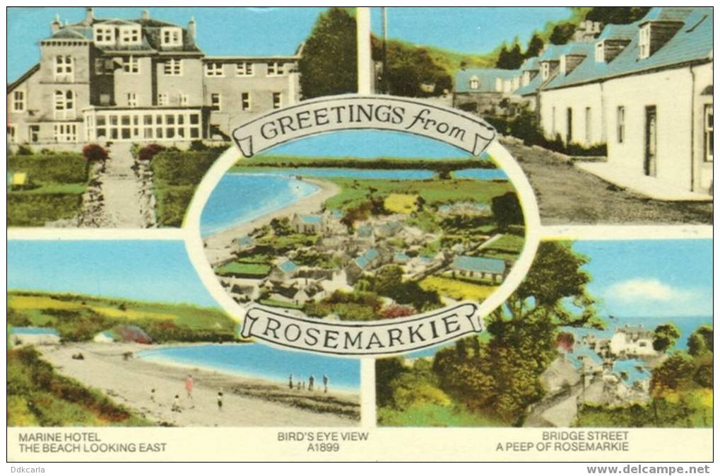 Greetings From Rosemarkie - Marine Hotel - The Beach Looking East - Bridge Street - A Peep Of Rosemarkie - Bird's Eye Vi - Inverness-shire