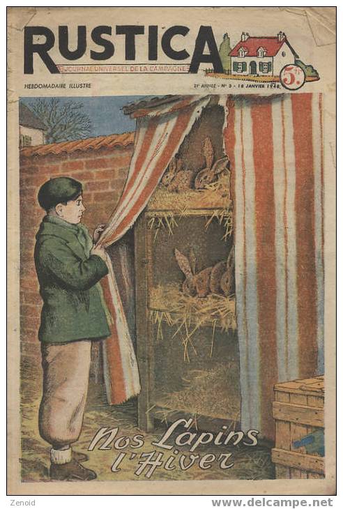 Rustica 21e Année N°3 - 18 Janvier 1948 - Nos Lapins D´Hiver - Animaux