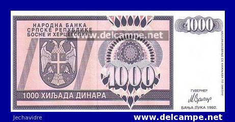 BOSNIE-HERZEGOVINE   1 000 Dinara  Daté De 1992   Pick 137     ***** BILLET  NEUF  ***** - Bosnia And Herzegovina