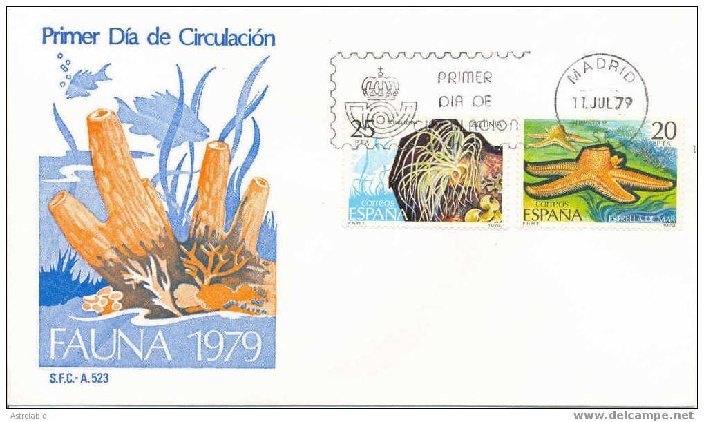 Espagne FDC (2) 1979 " Faune Des Mars " Yvert 2173/7 - Crustacés