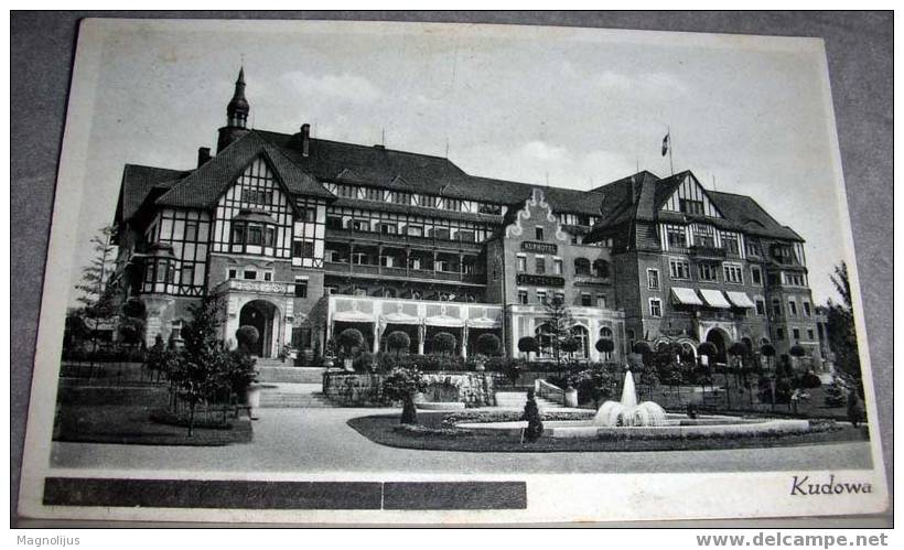 Poland,Kudowa,Kurhotel,Bath,Spa,Furstenhof,Fountain,vintage Postcard - Polen