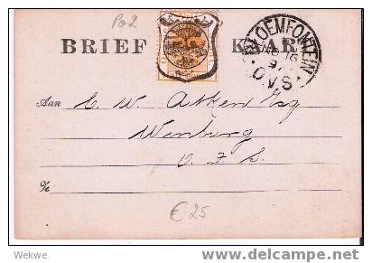 SA-O08/ Orange River, PO 2, Vorausfrankierung 1897 - Estado Libre De Orange (1868-1909)