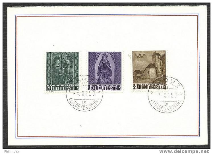 LIECHTENSTEIN CHRISTMAS 2 SETS, 1957 And  1958 On CARDS - Usados