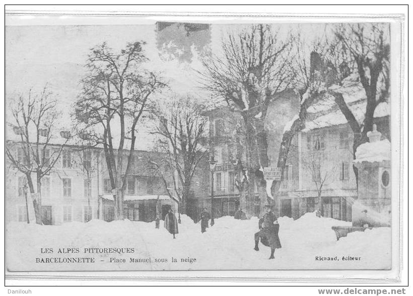 04 - BARCELONNETTE - Place Manuel Sous La Neige, Richaud édit - Animée / ** - Barcelonnette