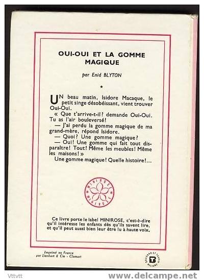 "OUI-OUI ET LA GOMME MAGIQUE" De Enid Blyton. Edition Hachette N° 51 (1954-1965). Bon état - Bibliothèque Rose