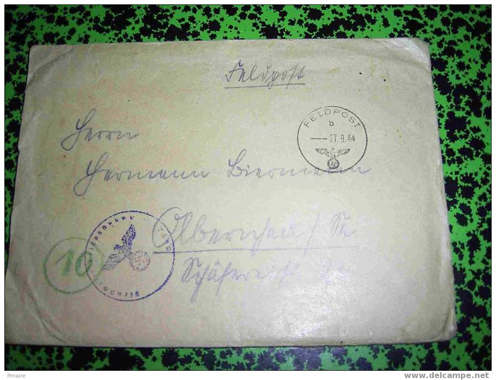 FELDPOST Lettre Avec Cachets - 27/09/1944  - A Voir - Briefe U. Dokumente