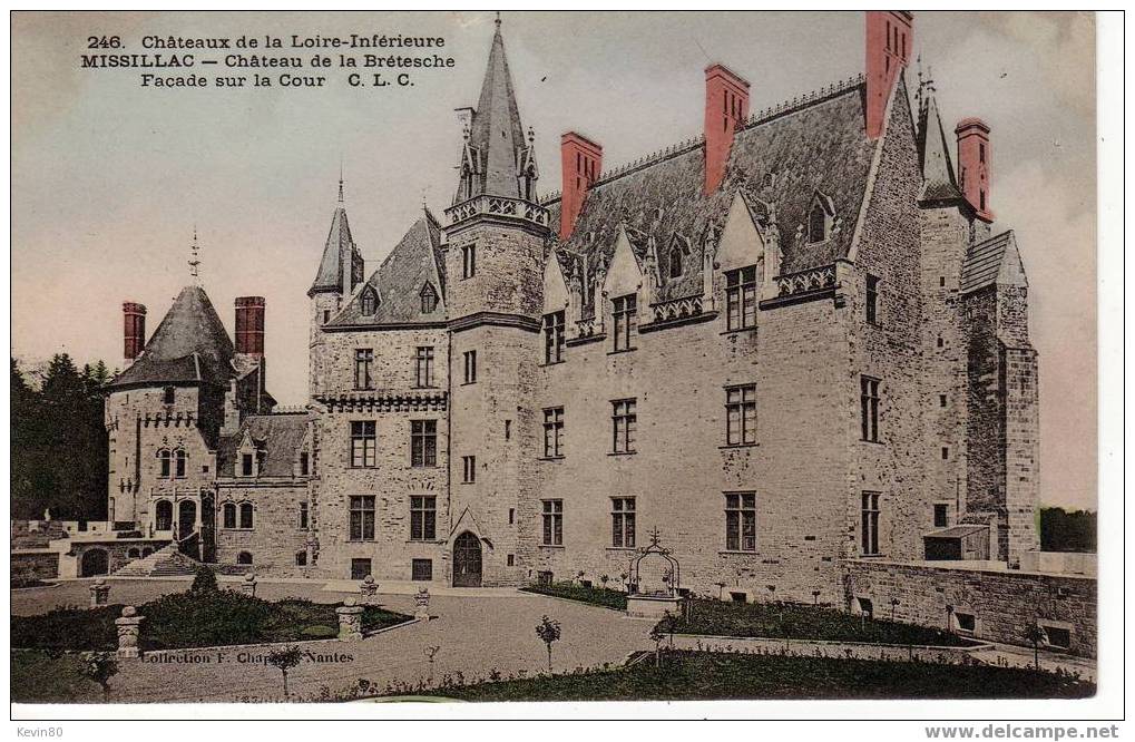 44 MISSILAC Château De La Brétesche Façade Sur La Cour Cpa Couleur - Missillac