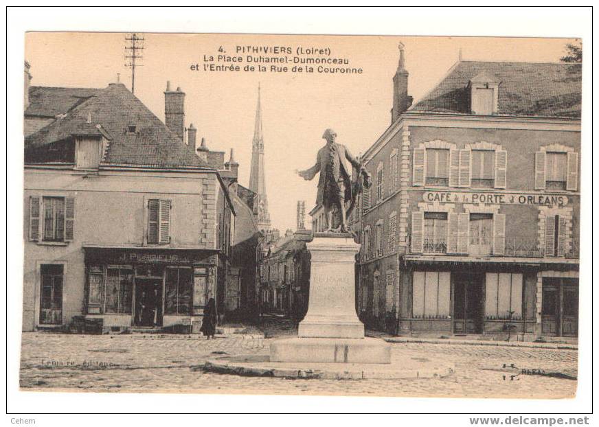 PITHIVIERS (45) LOIRET PLACE DUHAMEL-DUMONCEAU RUE DE LA COURONNE CAFE DE LA PORTE D´ORLEANS - Pithiviers