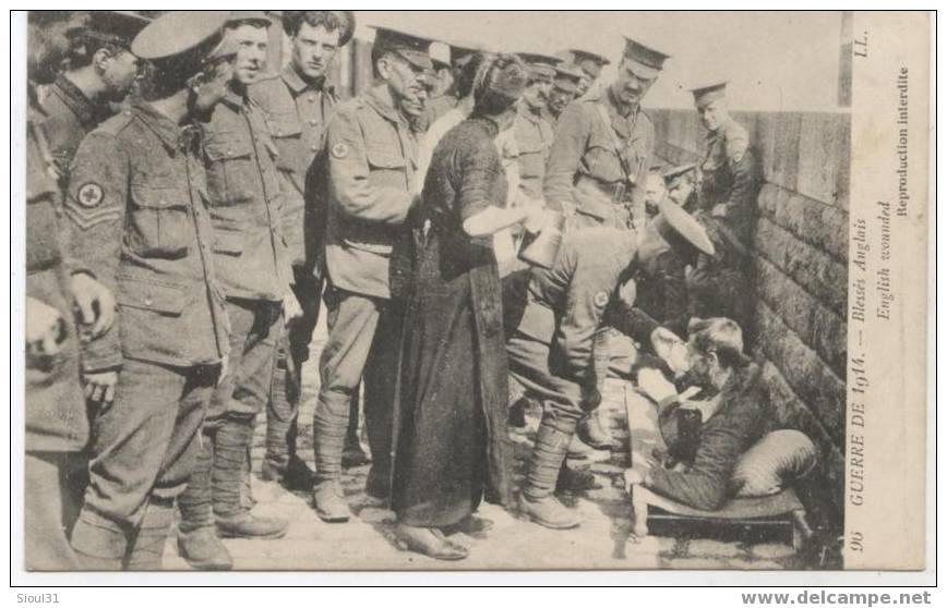 CROIX ROUGE  1914 BLESSES ANGLAIS - Croce Rossa