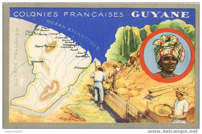 DOM - GUYANE - COLONIE PENITENTIAIRE - TRIAGE De L'OR - ORPAILLEUR - CARTE PUB LION NOIR - Other & Unclassified