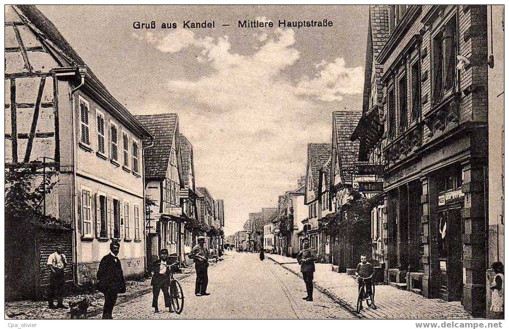 ALL KANDEL Gruss, Mittlere Haupstrasse, Animée, Ed Rapp 2586, 1918 - Kandel