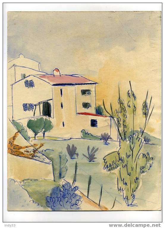 - AQUARELLE  PROVENANT D´UNE COLLECTION DE PEINTRES IMPORTANTS AYANT TRAVAILLE SUR LA CÔTE D´AZUR DANS LES ANNEE - Disegni