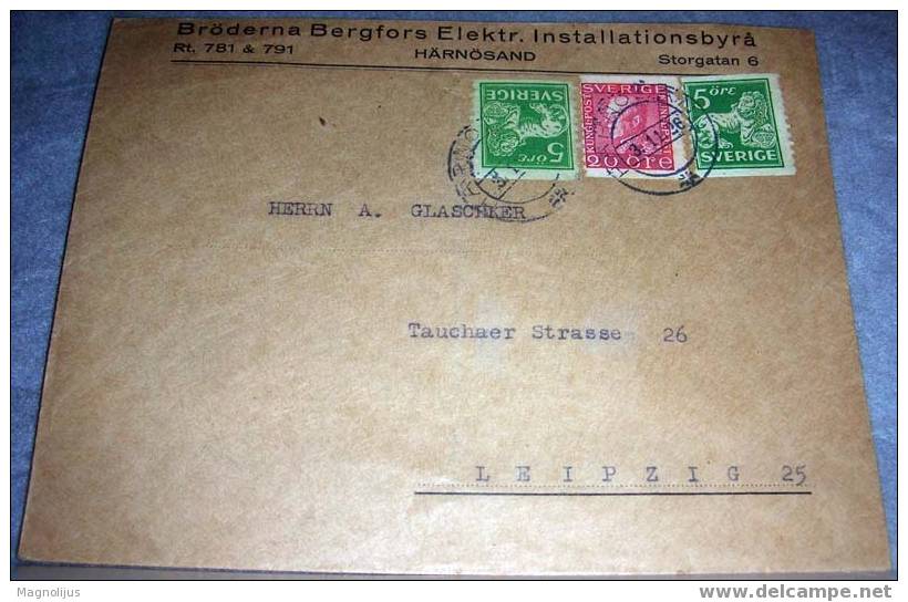 Sweden,Memorandum,Cover,Company,Electrical,Letter,vintage - Lettres & Documents