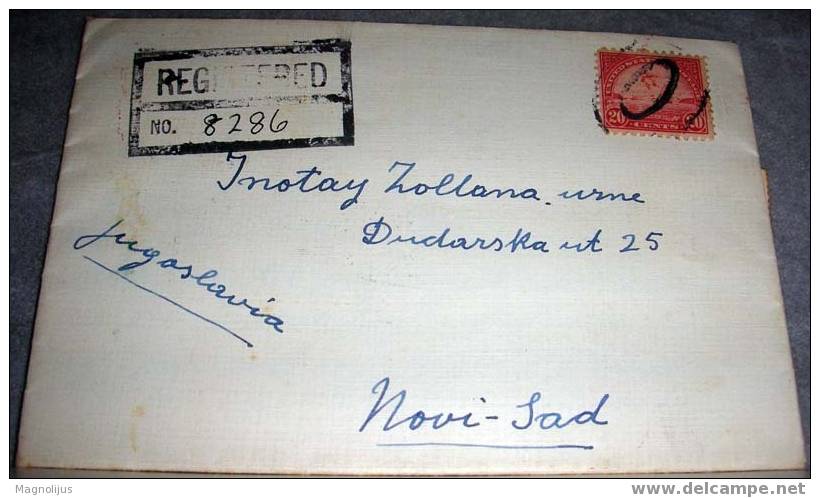 USA,North America,Cover,Registered,Letter,Red Cross,Additional Stamps,vintage - Storia Postale