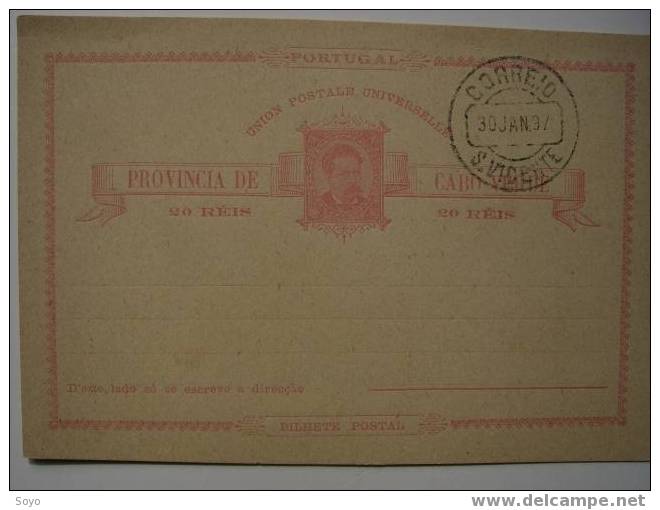 Entier Postal Avec Cachet 1897 - Cap Vert