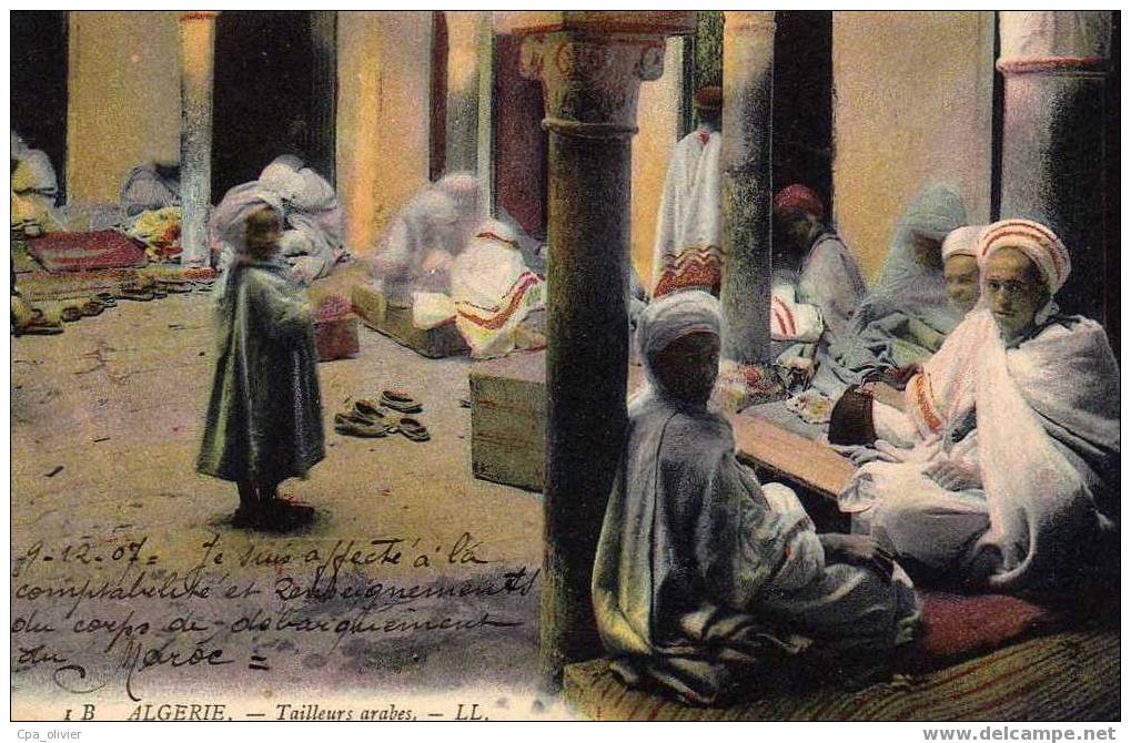 ALGERIE Types, Tailleurs Arabes, Métier, Colorisée, Ed LL 1B, 1907 - Métiers
