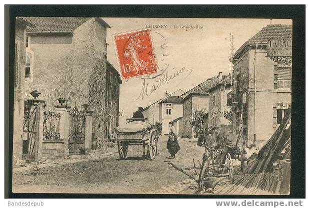 Coussey ( Vosges 88) - La Grande Rue ( Animée Attelage Denné éditeur Coussey) - Coussey