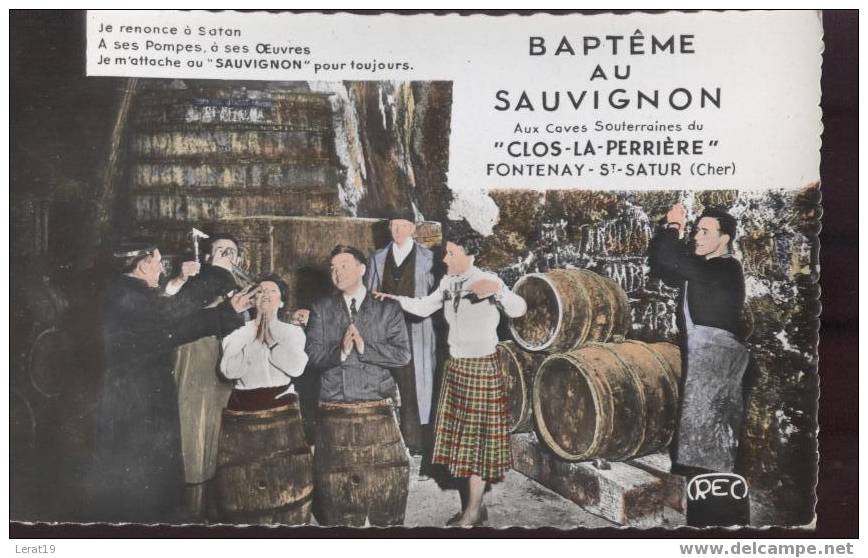 18...CHER..ST SATUR..BAPTEME AU SAUVIGNON..CPSM..NON ..ECRITE....‹(•¿•)› - Sancerre