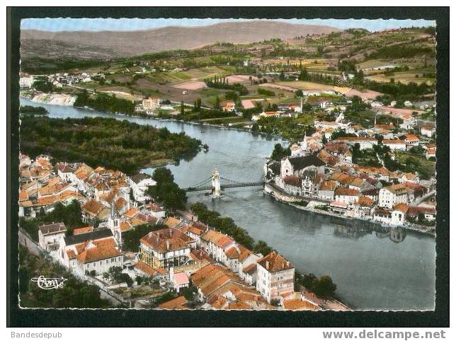 CPSM - Seyssel ( Ain Et Haute Savoie ) - Les Deux Seyssel Et Le Pont Sur Le Rhône ( Vue Aérienne COMBIER CIM 220 63 A) - Seyssel