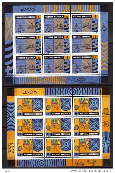 EUROPA 2002 - MACEDONIA FEUILLE COMPLETE 9 SERIES NEUF ** (MNH)  LE CIRQUE - 2002