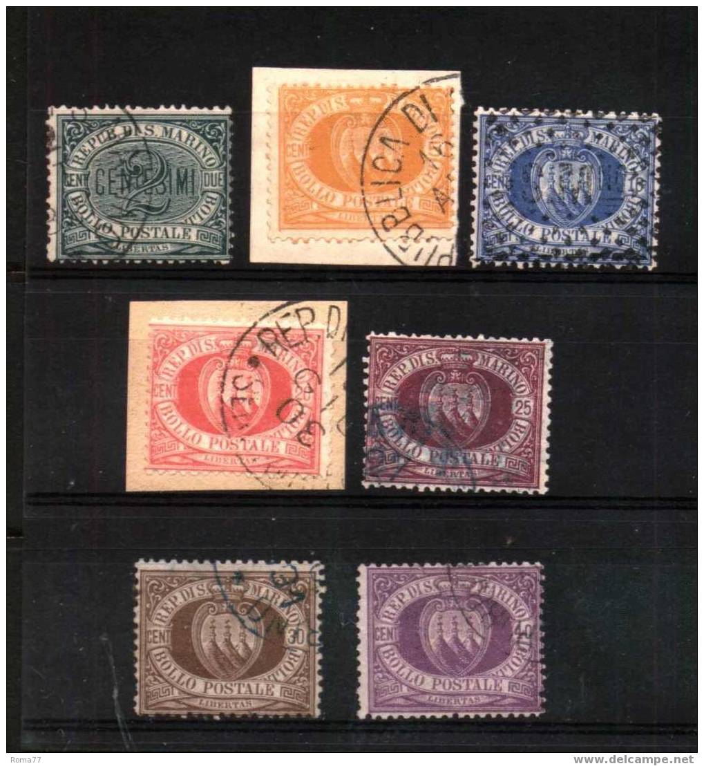 19a - SAN MARINO , Cifra O Stemma Serie N. 1/7 - Used Stamps