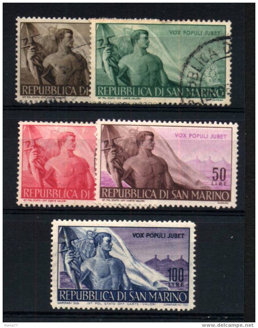 26 - SAN MARINO , Lavoro Serie 336/340  *. - Nuevos