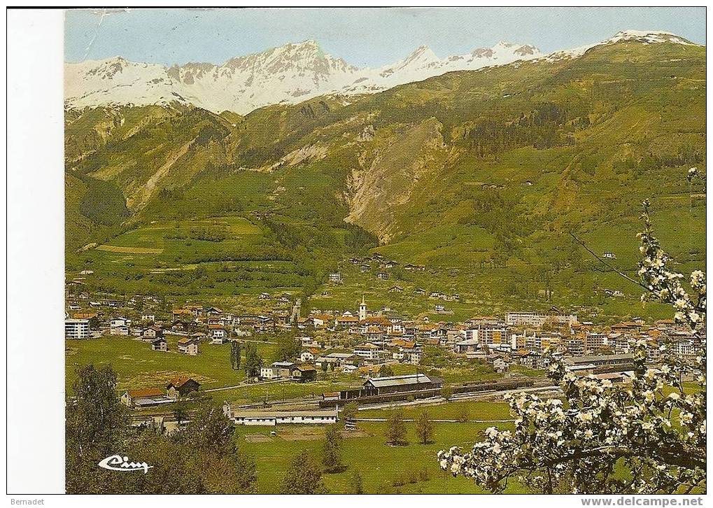 BOURG SAINT MAURICE...VUE GENERALE ..AU FOND LE ROIGNAIS - Bourg Saint Maurice