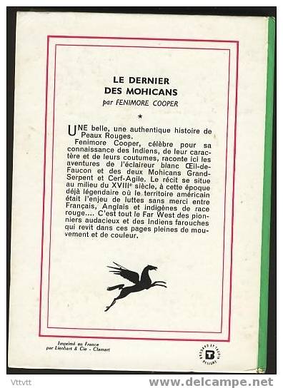"LE DERNIER DES MOHICANS" De Fenimore Cooper. Edition Hachette N° 98 (1966). Bon état - Bibliothèque Verte