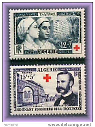 Algerie 1954 N° 316 / 17  Croix Rouge ~ Paire Neuve X (trace Leg.) - Neufs